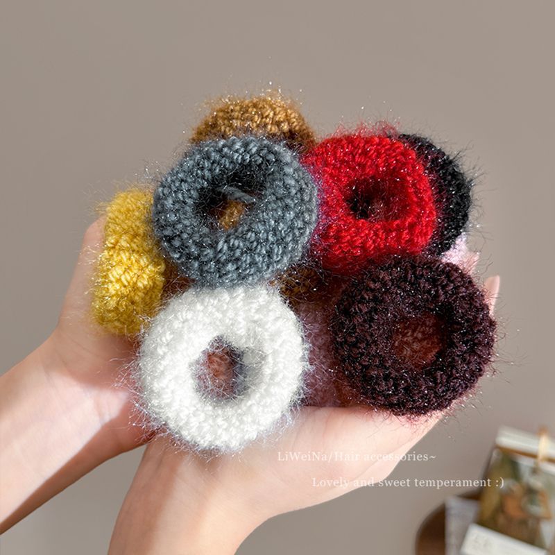 Temperamento de invierno y otoño lana gruesa anillo de cabello no daña cabello de alta elasticidad de banda de goma duradera cuerdas de cabello 2024 nuevo toque de cabeza