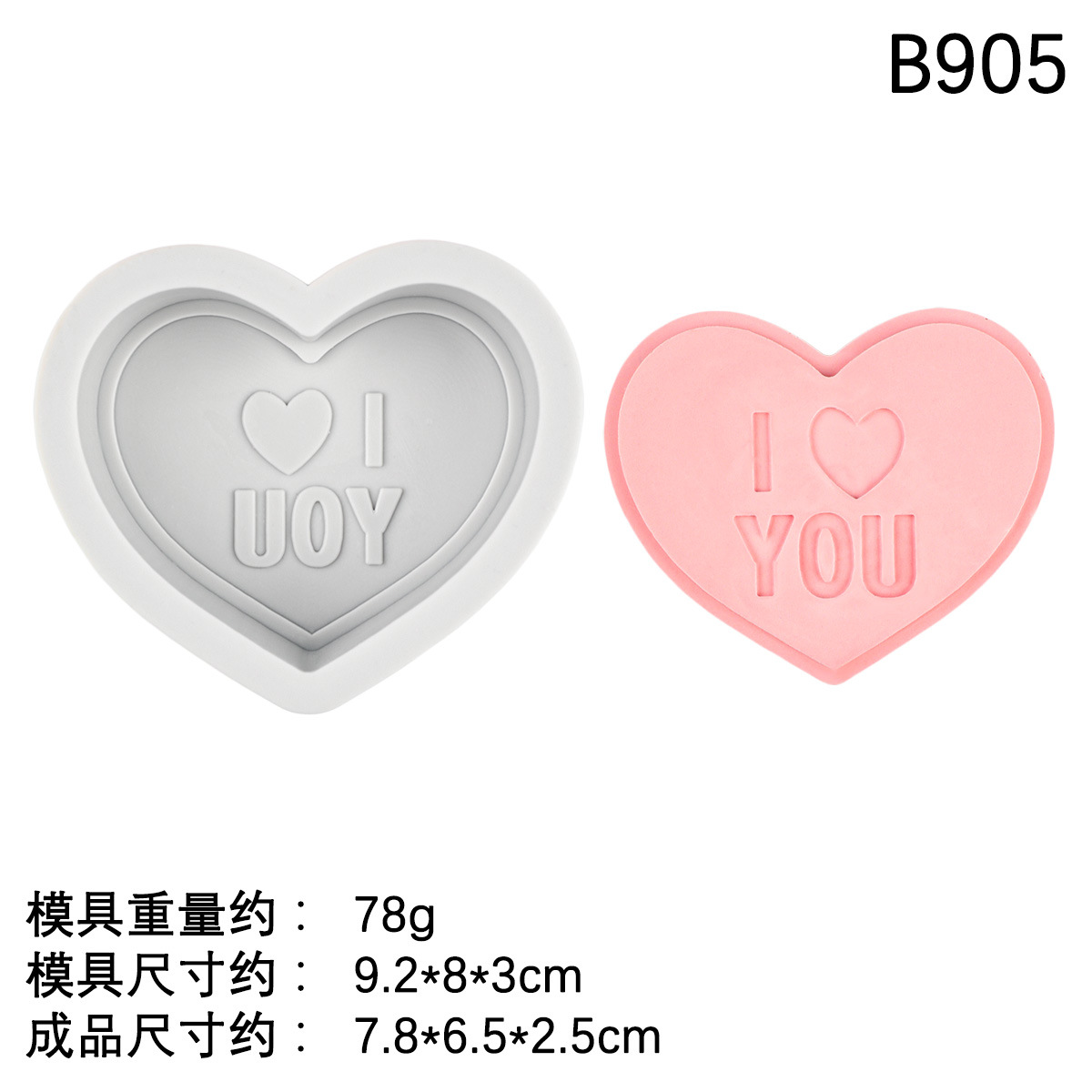 San Valentín letras amor jabón hecho a mano molde de silicona fondant mousse de chocolate molde de pastel molde de vela de aromaterapia