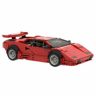 Moc-57779 Classic Lp5000 Quattrovalvole Supercar Sports Car Red Edition