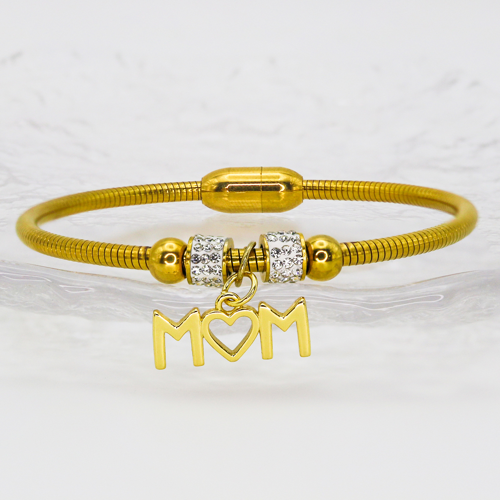 Bangle Classification Titanium Steel Chain Material Simple Style Classic Style Letter Titanium Steel Bangle In Bulk