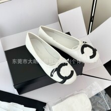 莞产高定康鹏芭蕾舞鞋小香风复古百搭一脚蹬圆头平底浅口菱格单鞋