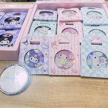 外贸跨境三丽鸥库洛米迷你镜美乐迪布丁狗镭射化妆镜圆镜镭射炫彩