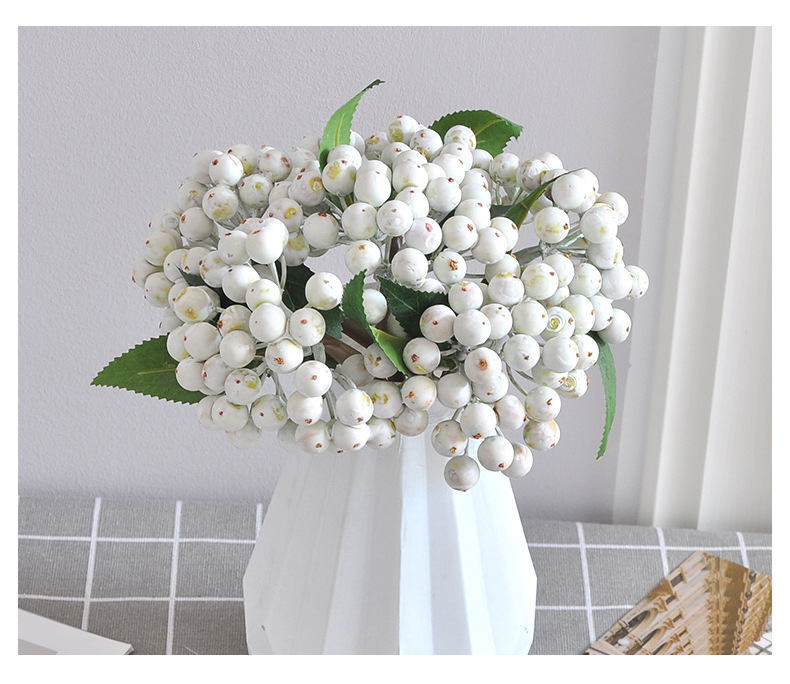 Foam Mini Red Berries Blueberries Fake Flowers Fortune Fruit Flower Wall Decoration Artificial Berry Branches_maomaolike.com