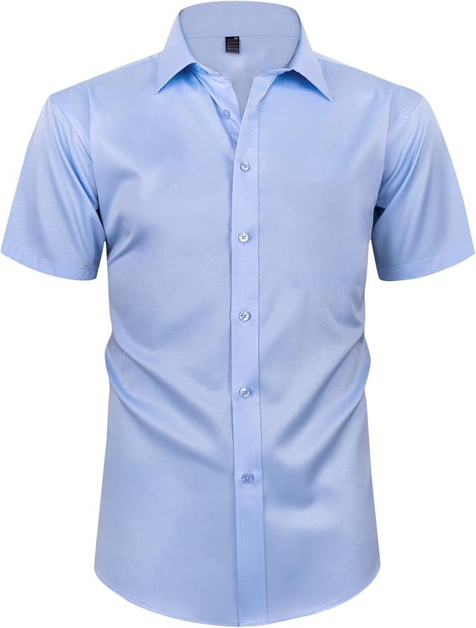 Amazon eBay venta caliente transfronteriza camisa elástica de manga larga para hombre AliExpress camisa elástica de cuatro lados de color sólido para hombre