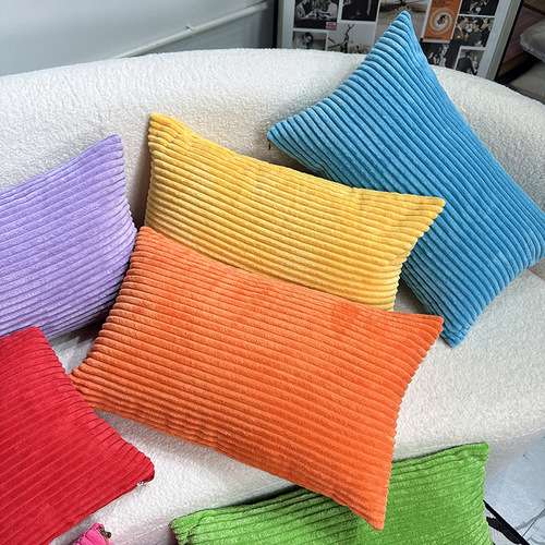 Bestselling wholesale rectangular short plush large throw pillow cover portable machine washable sofa cushion with a sense of luxury