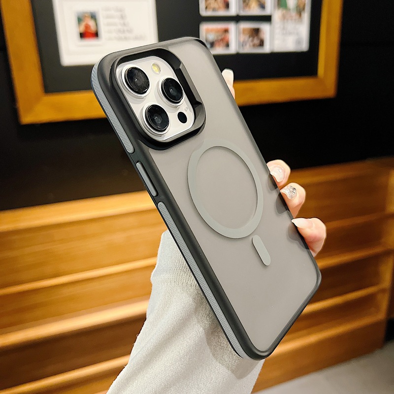 適用アップル16promaxフロスト磁気吸引携帯ケース滑り止め衝突色辺iphone15転倒防止14シース|undefined