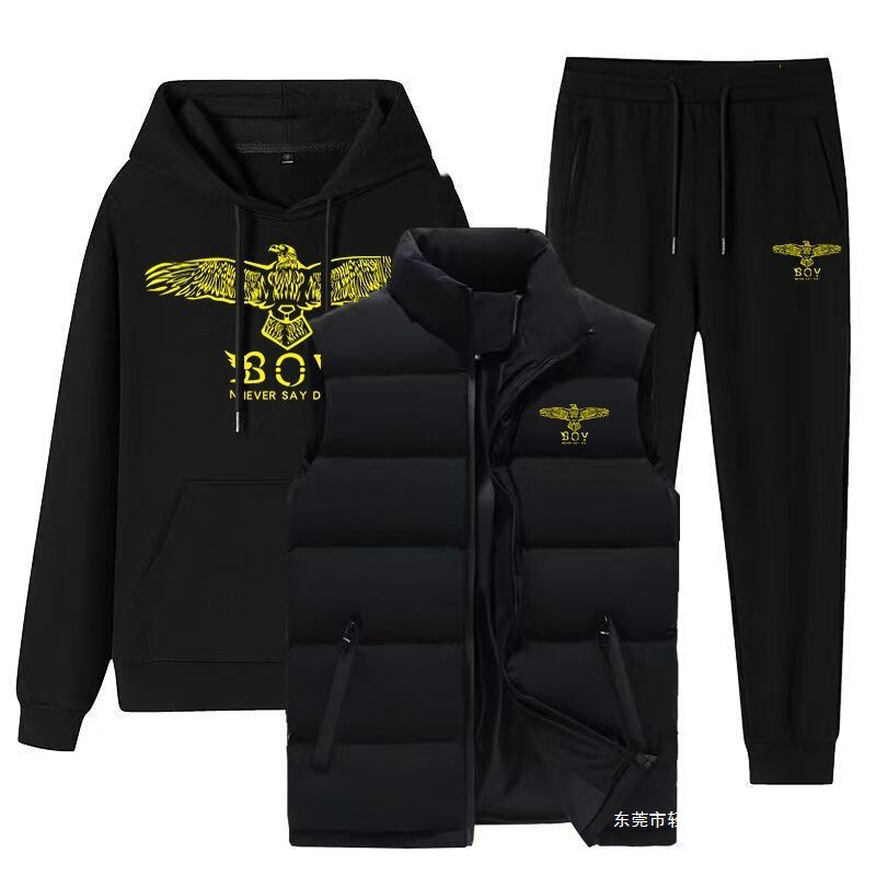 Autumn and Winter New Sweatshirt, Pants and Vest Three-Piece Set Men's Sportswear Casual Men's Sweatshirt Pants Sportswear Cotton Autumn and Winter New Sweatshirt, Pants and Vest Three-Piece Set Men's Sportswear Casual Men's Sweatshirt Pants Sportswear Cotton