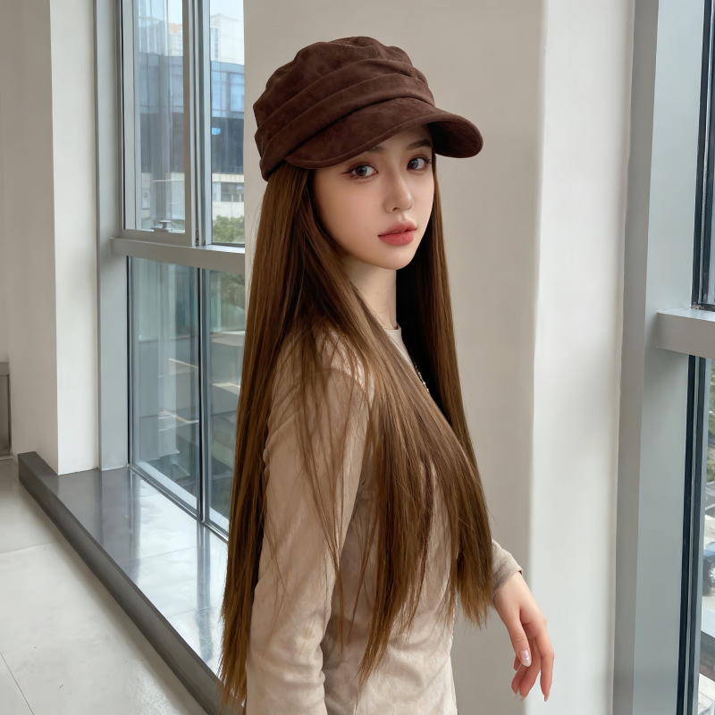 Fashionable Women's Equestrian Cap with Faux Suede, Flat-Top Baseball Cap, Casual Versatile Octagonal Cap for Long Straight Hair, in Stock from Manufacturer Fashionable Women's Equestrian Cap with Faux Suede, Flat-Top Baseball Cap, Casual Versatile Octagonal Cap for Long Straight Hair, in Stock from Manufacturer