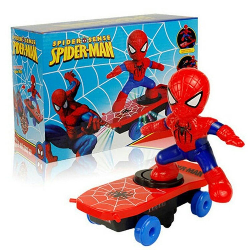 Cool Spider-Man juguete colorido Spider-Man truco scooter automático Spider-Man juguete eléctrico juguete de los niños
