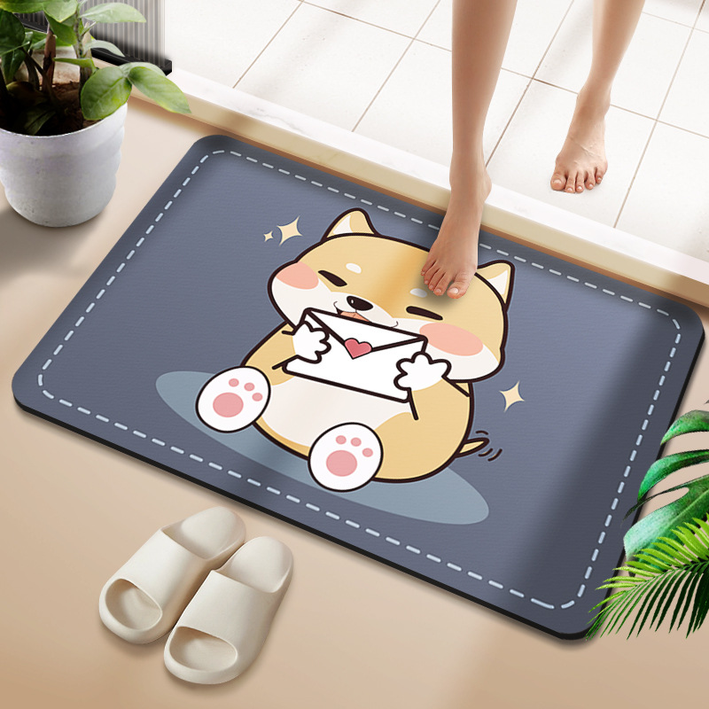 Alfombra de baño antideslizante alfombra de piso absorbente de secado rápido alfombra de piso de barro de diatomeas alfombra de piso de inodoro puerta de casa alfombra pequeña