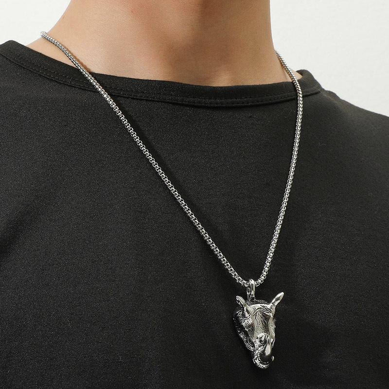 European and American Domineering Retro Leopard Bear Rhinoceros Pendant Hip Hop Punk Fashion Menu002