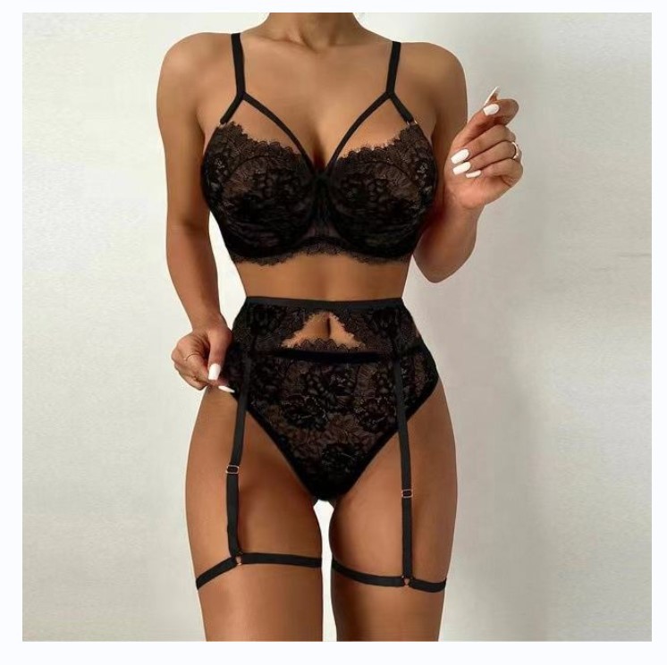 Women's Lady Sexy Solid Color Sexy Lingerie Sets Home Daily High Waist Sexy Lingerie display picture 3