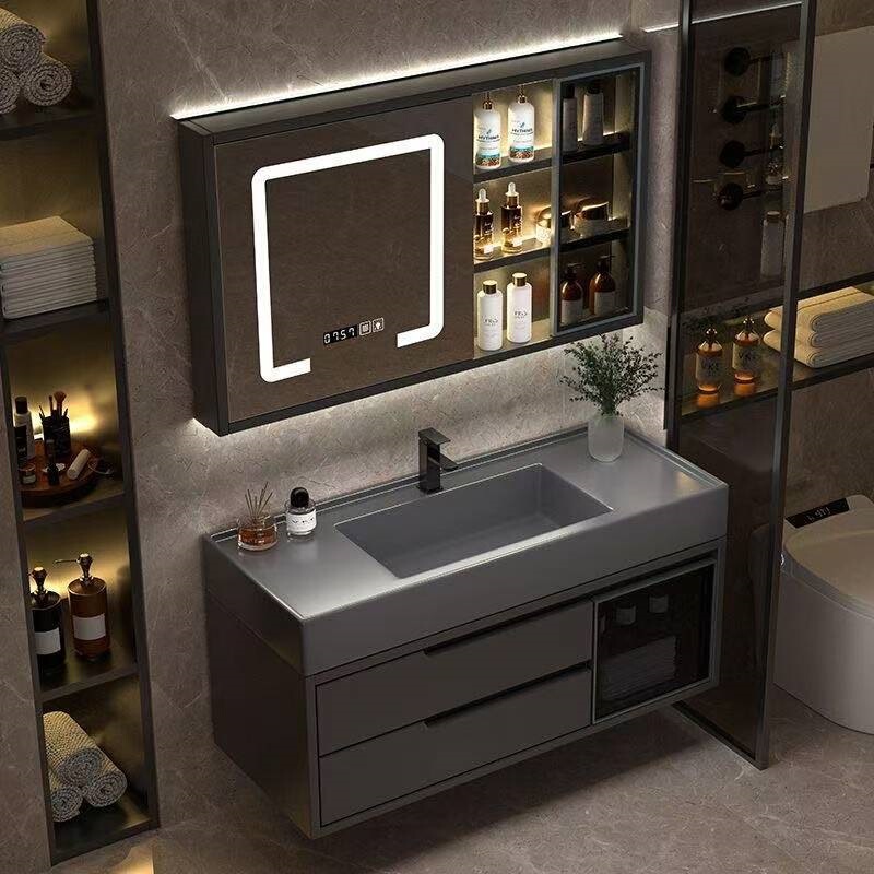 Bathroom cabinet with integrated ceramic basin, rock washbasin, washstand, bathroom cabinet with integrated sink and basin, smart Bathroom cabinet with integrated ceramic basin, rock washbasin, washstand, bathroom cabinet with integrated sink and basin, smart
