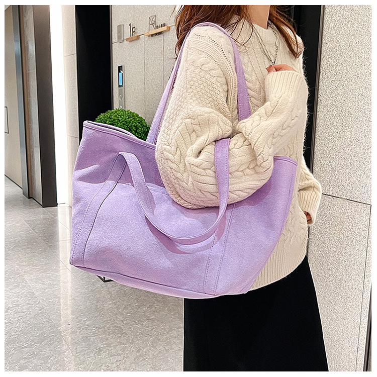 Tote Bag 2024 Autumn and Winter new trendy European and American simple matte solid color single-shoulder bag, handbag, fashionable women's bag undefined