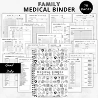 Семейный medical binder Planner Семейный медицинский журнал Планируемый История болезни Отслеживание здоровья