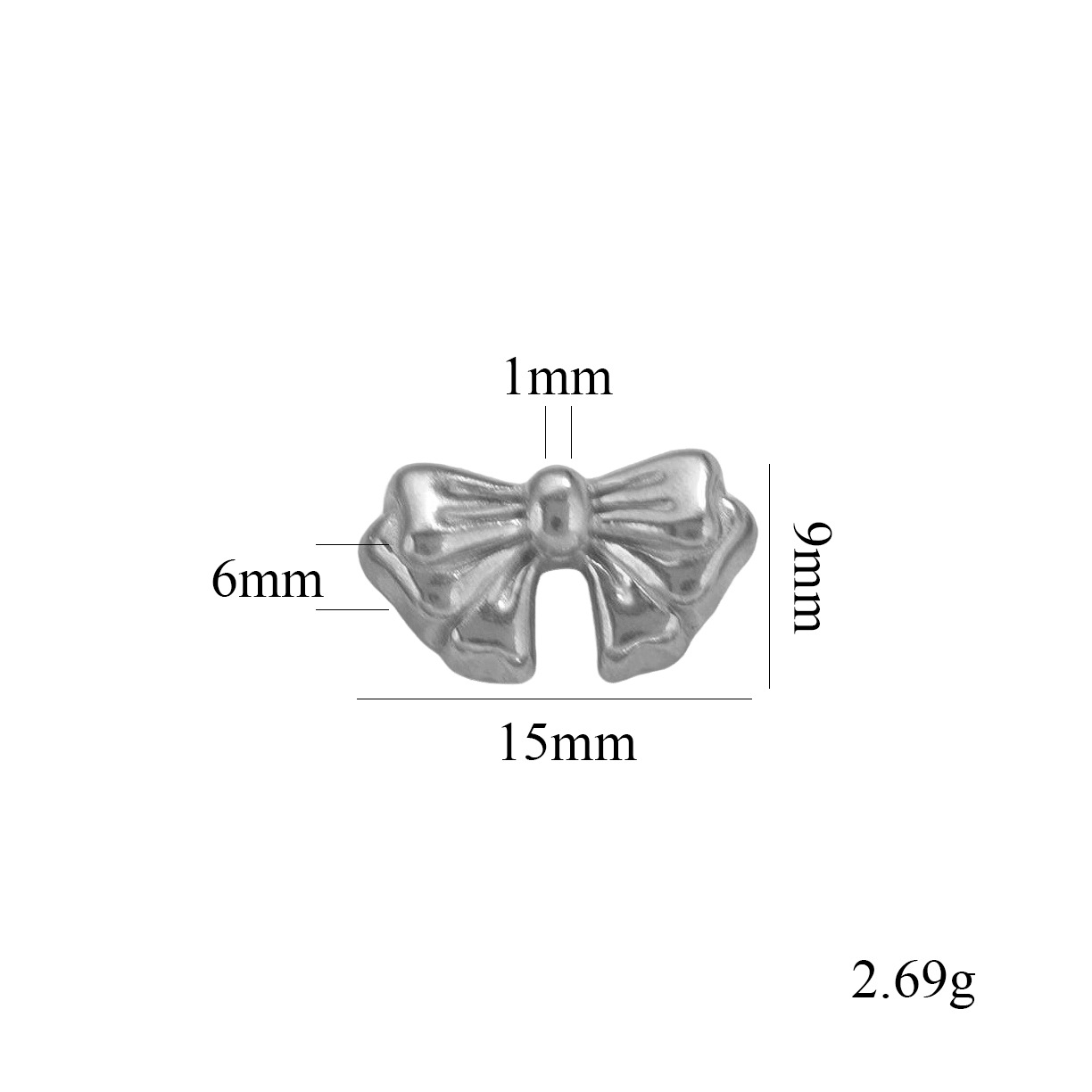 Acero inoxidable transfronterizo agujero recto fundición arco DIY material perlas pendientes para el cabello collar impermeable joyas chapadas en oro
