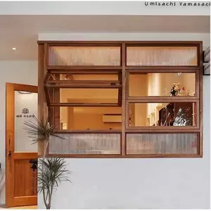 Старое складное окно складное окно Сплошное дерево вверх и вниз подвижное деревянное окно подъемного окна B & B