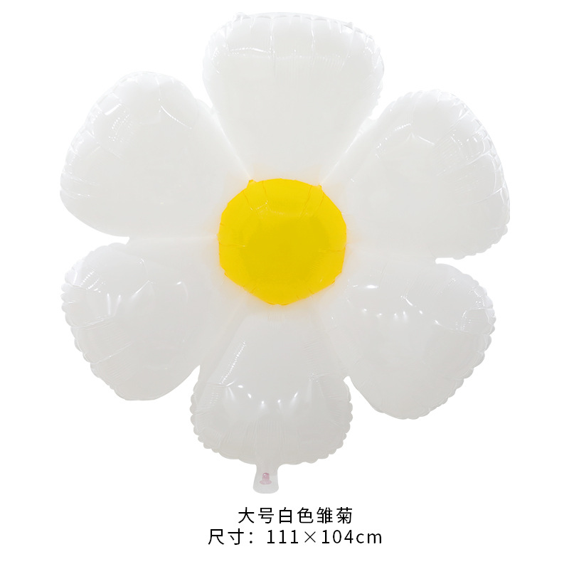 Globo de Aluminio en Forma de Margarita, Decoración Blanca Coreana para Fotos de Cumpleaños y Bebés