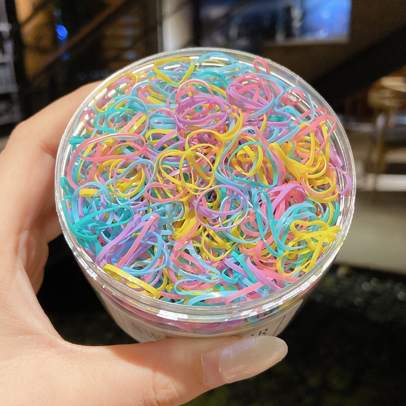 Banda de goma desechable de color cubierta de cuero cabeza de lazo elástico alta banda de goma pequeña hembra negro adulto niños pelo cuerda banda de pelo al por mayor