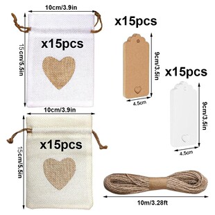 30pcs linen gift bag love jewelry storage bag cross border party wedding jute bag linen bag