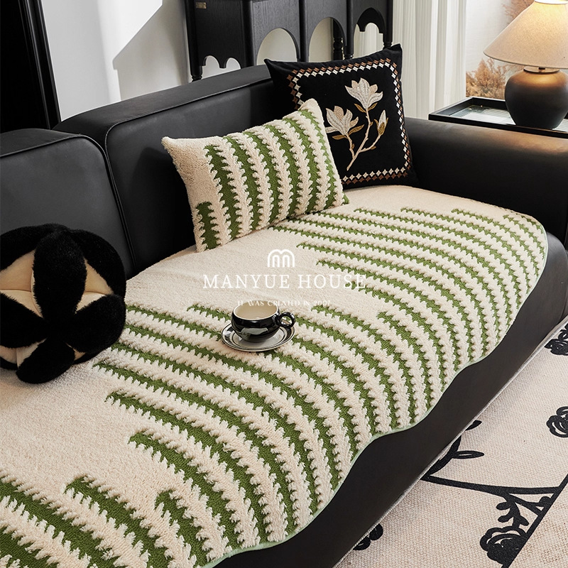 2025 nuevo otoño y invierno Navidad sofá de peluche cubierta de sofá cubierta de cubierta toda una cubierta de cubierta gruesa cubierta de cubierta de toalla para sentarse