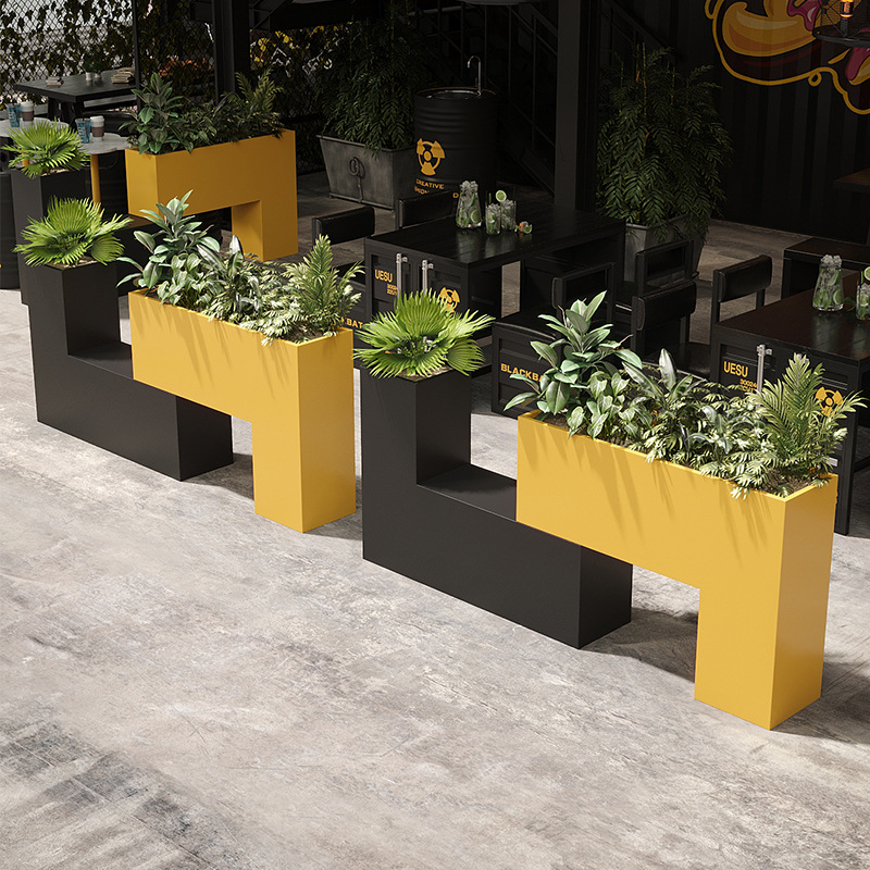 Caja de ventilación industrial cama de flores combinación de hierro forjado red al aire libre paisaje urbano departamento de ventas edificio de oficinas de calle comercial