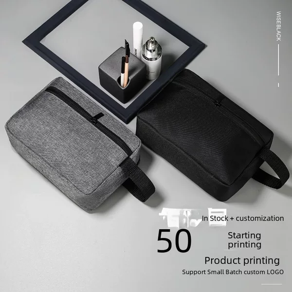 Cross-border electronic digital storage bag dustproof Waterproof Oxford cloth portable wash cosmetic bag in stock small amount of printing