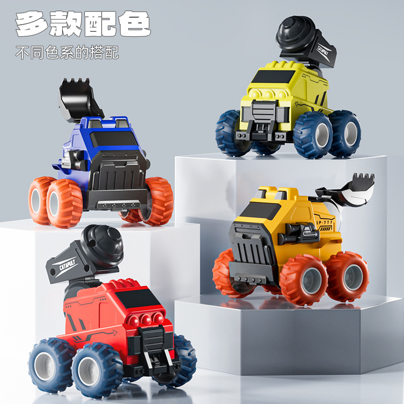 Coche de ingeniería inercial para niños, juguete, niño pequeño, excavadora, cohete, lanzamiento de piedra, carro de juguete inercial resistente a caídas al por mayor image 3