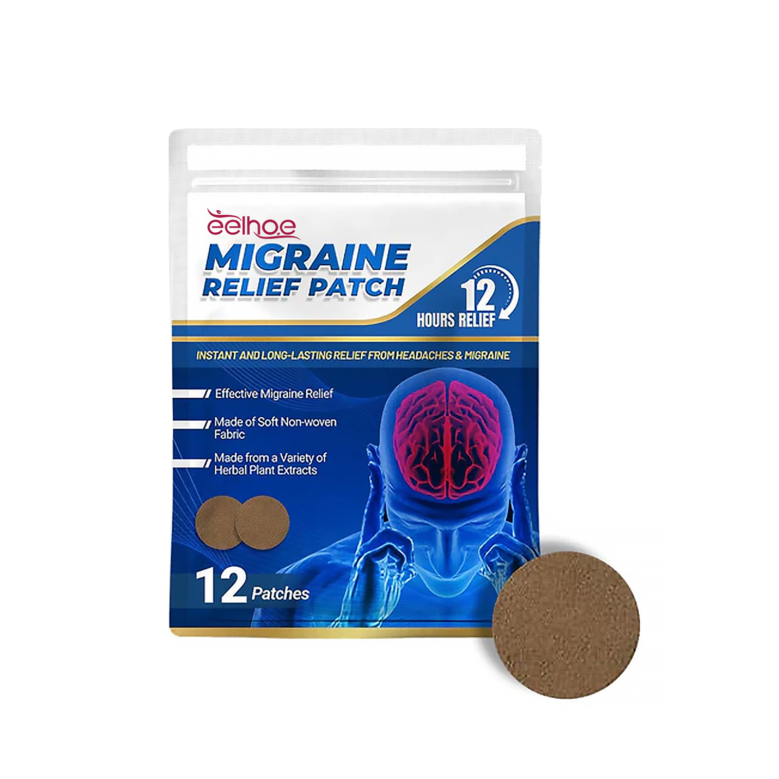 Point d'acupuncture EELHOE pour soulager les étourdissements, les ballonnements et l'inconfort, patch de soins de santé du corps_voghion.com
