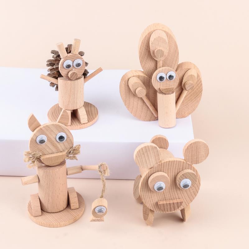 Paquete de materiales DIY para niños carpintería animal piezas de madera pila de ramas paquete de materiales de jardín de infantes juguetes hechos a mano