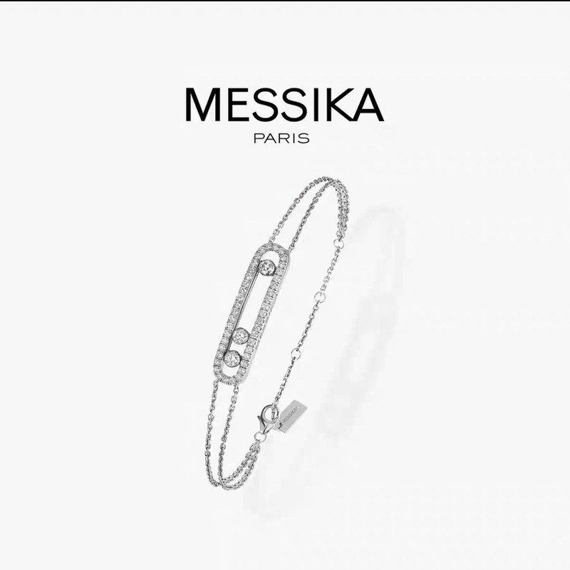 Mei's Medium-Sized Dynamic Three-Stone Double-Layer Bracelet for Women, Fashionable and Versatile Full Diamond Bracelet Jewelry Wholesale Mei's Medium-Sized Dynamic Three-Stone Double-Layer Bracelet for Women, Fashionable and Versatile Full Diamond Bracelet Jewelry Wholesale