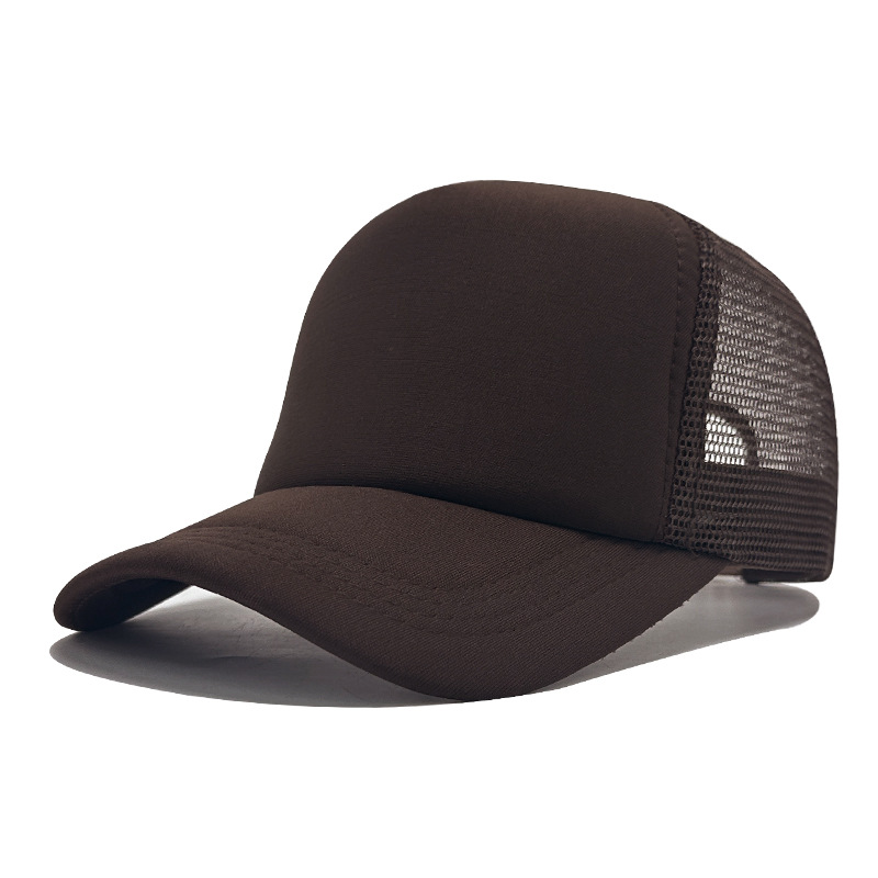 Gorra de malla de color sólido para exteriores transfronteriza, gorra con visera de protección solar, logo bordado, placa ligera transpirable, gorra de béisbol de malla al por mayor