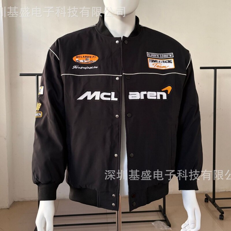 Cross-Border Foreign Trade New Mclaren Embroidered Racing Suit Baseball Jacket Casual Retro Motorcycle Jacket Customization