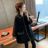 Large yard fat mm Woolen coat female 2021 Autumn and winter Lapel Plush Mid length version Small fragrant wind Woollen cloth overcoat