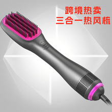 跨境新款吹风三合一电热梳负离子直发梳热风梳吹风梳直发器卷发棒