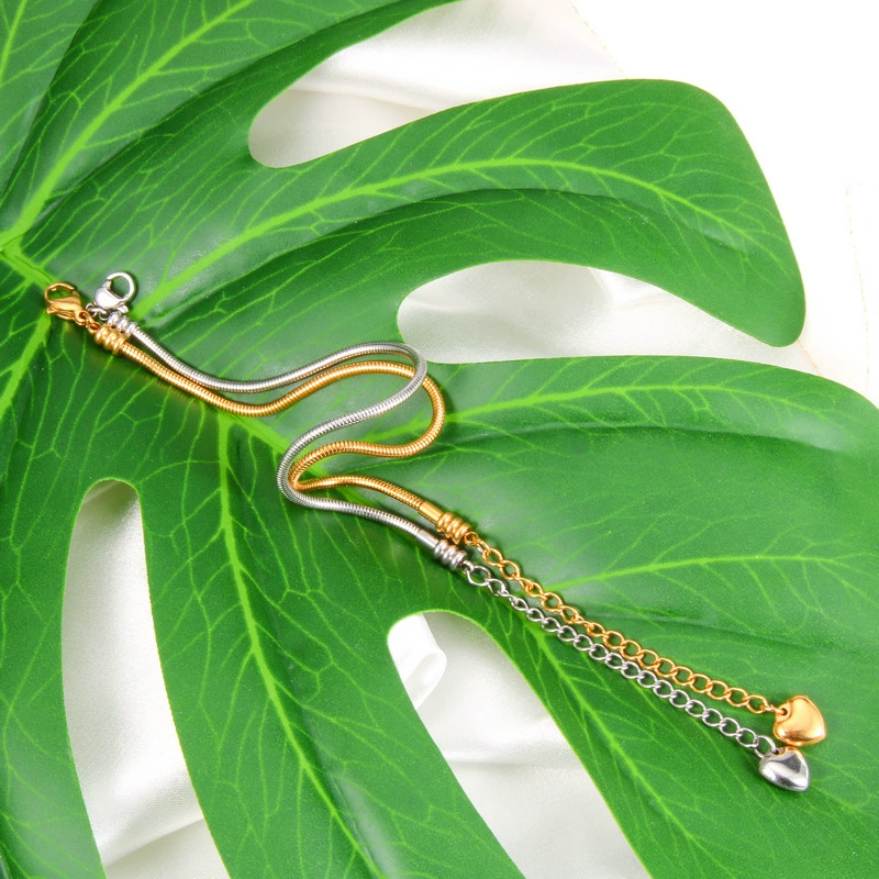  Retro chain stainless steel, accessory, summer bracelet, 750 sample gold, high-quality style, simple and elegant design
