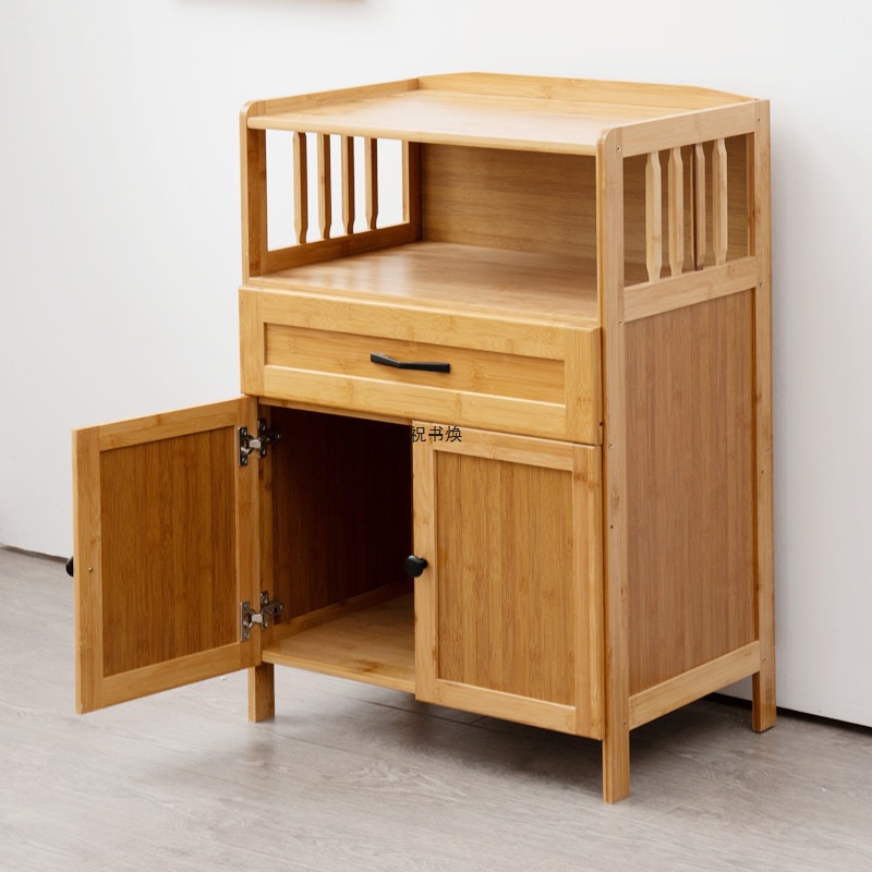 Nanzhu Multifunctional Storage Cabinet Kitchen Storage Cabinet New Chinese Style Simple Sideboard Living Room Tea Cabinet Solid Wood Cupboard