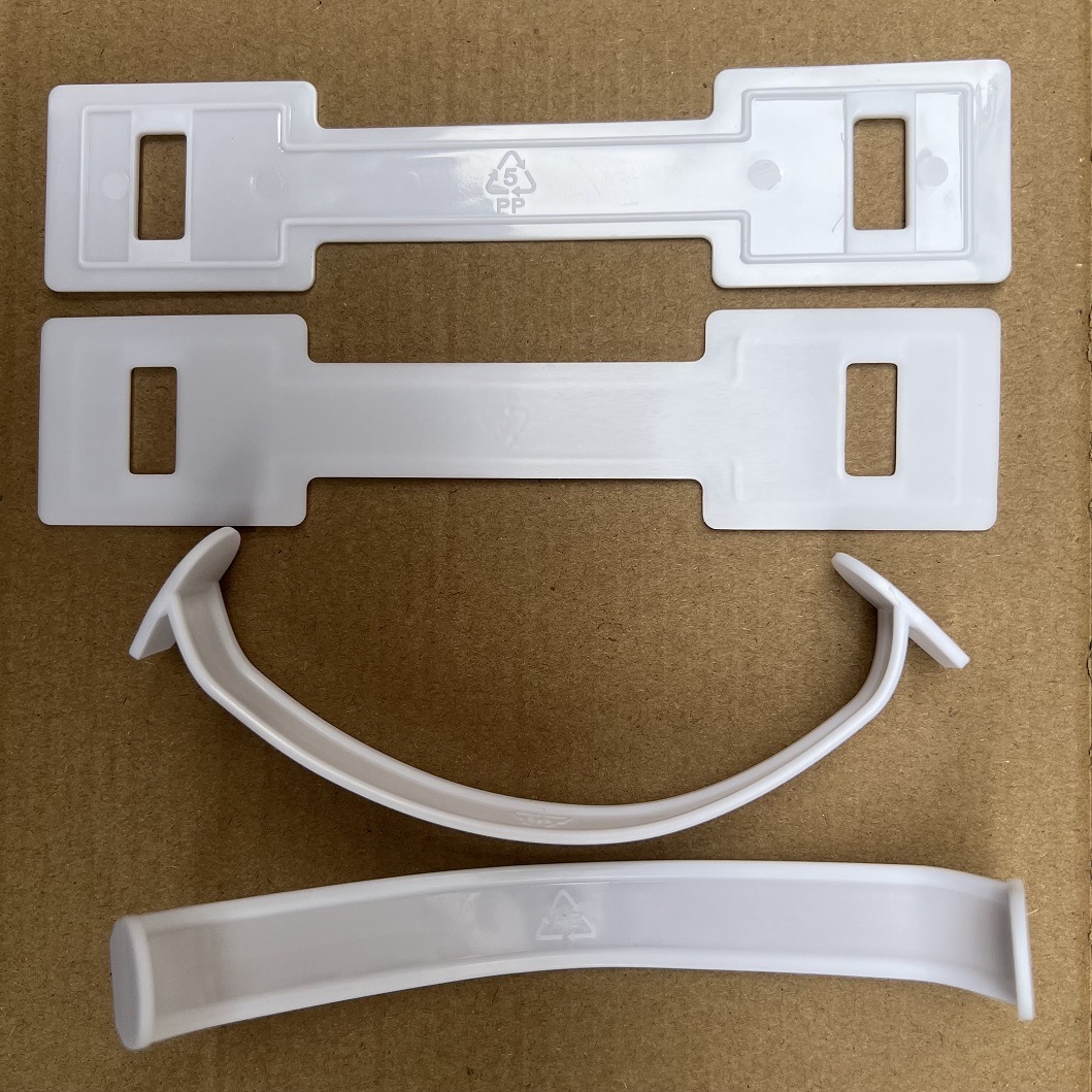 白色彩盒塑胶提手纸箱扣手叉礼品盒拎手防尘扣常玖塑料奶白提手扣