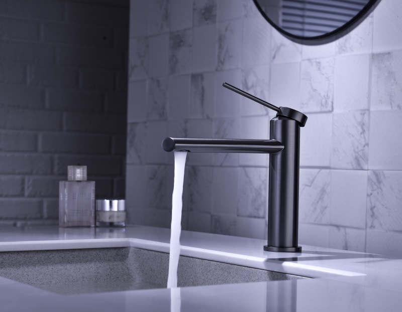 Grifo Mezclador para Lavabo Sobre Encimera 30031 de Cobre Monomando Agua Caliente y Fría image 4
