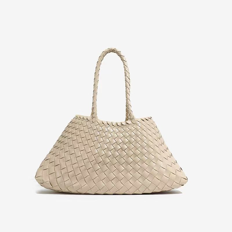 Dragon Woven Bag 2025 French Style Market Basket Cowhide Leather Retro Artistic Versatile Women's Handbag & Crossbody Bag - Thumbnail 6