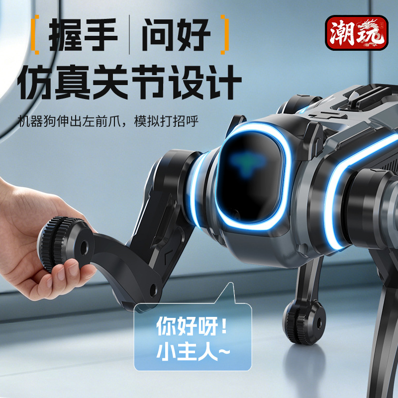 Transfronterizos AI inteligente robot perro control de voz tecnología de programación mecánica perro juguete niño robot control remoto image 3