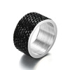 Ring stainless steel, accessory, European style, 12mm, diamond encrusted, wholesale