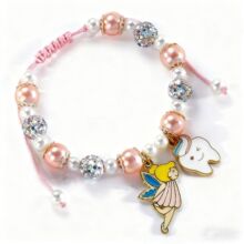 牙仙子手链儿童粉晶绿玉髓编织可调节珍珠牙仙女精灵爱心吊坠手链