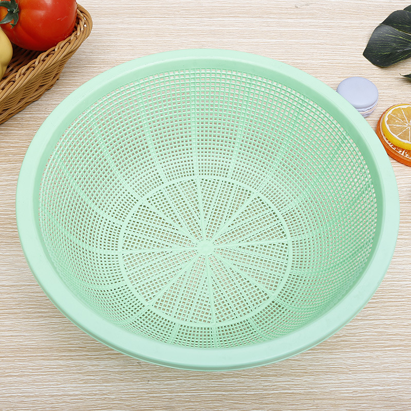 メーカーが果物かごを洗うプラスチック製の水たまりかごの野菜を洗う貯蔵かごの1元のソースは米を洗う2元の円形の大きい卸売りです。