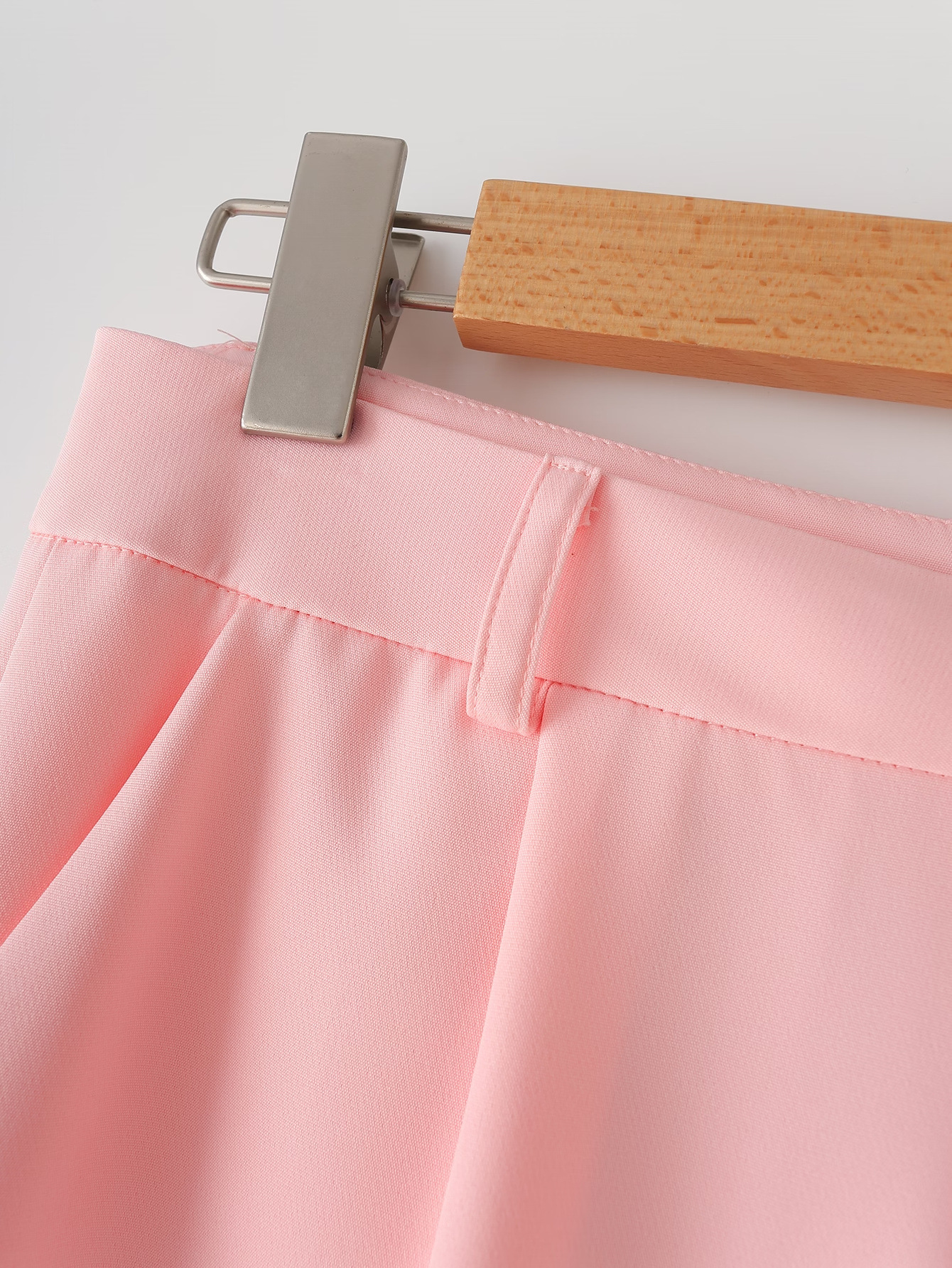 Women's Clothing solid color bow tie cuffs pleated suit jacket casual trousers suit _mkmklike.com