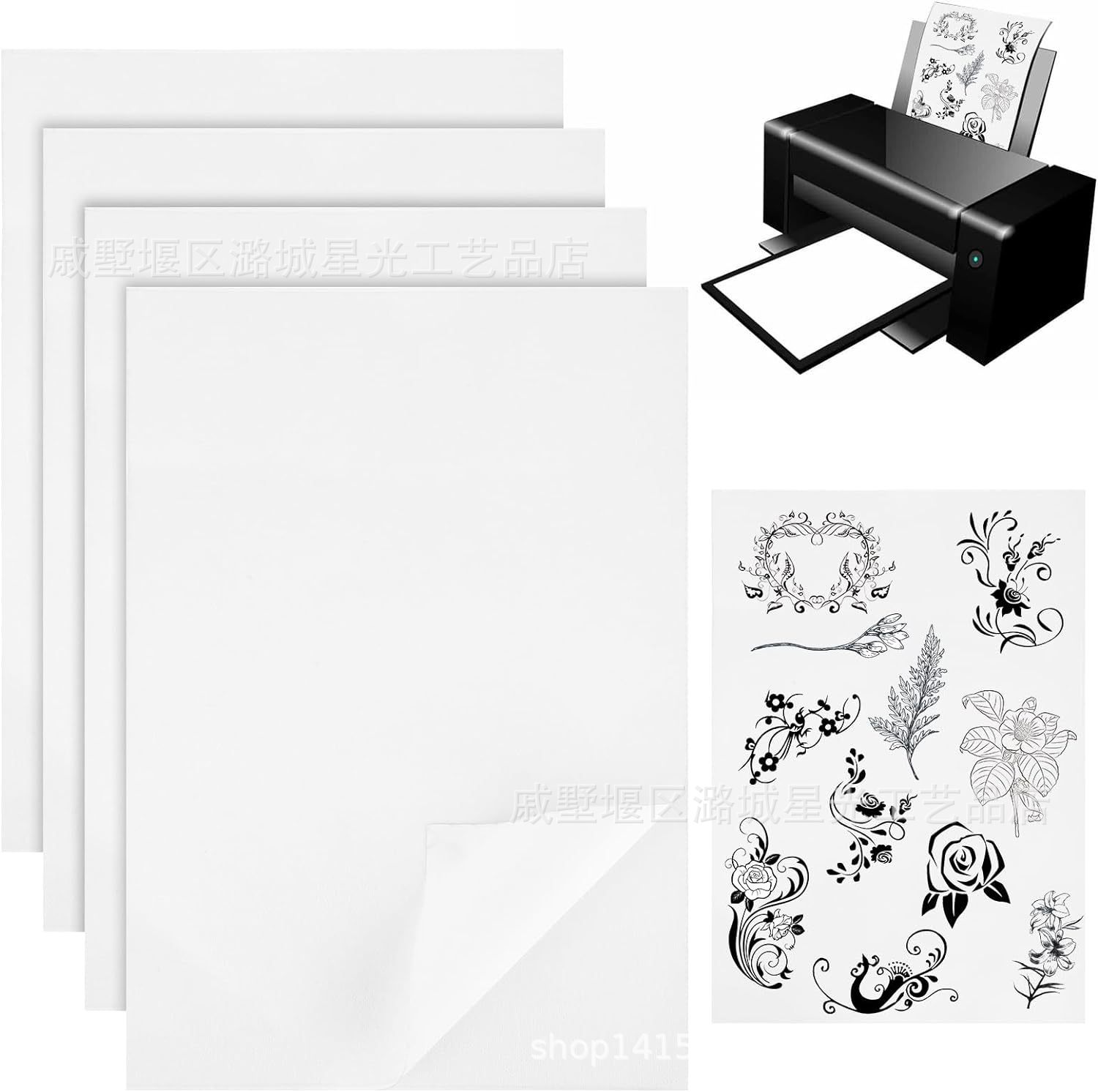 Soluble en agua sin olor no tejido floral patrón de tierra en agua fría impresión adhesivo de espalda estabilizador de bordado manual