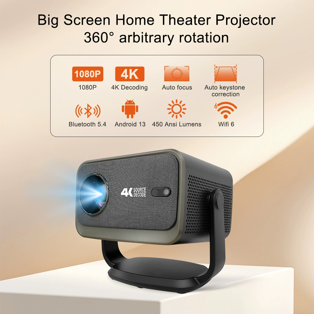 4K смарт-мини-проектор для дома DLP на Android, 1080P, 500 люмен с автофокусом
