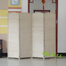 酒店中式折叠草编屏风隔断时尚折屏客厅卧室餐厅移动屏风简易玄关
