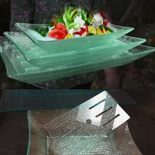 非鱼生亚克力凉菜盘盘长方形海鲜冰槽玻璃水果拼盘寿司刺身船自助
