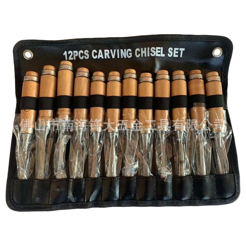 L+R+T木工雕刻刀套装（12PCS) 木工雕花凿雕刻刀套装手工雕刻凿